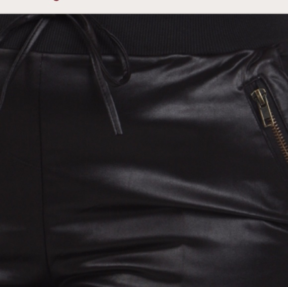Faux leather  sexy joggers - Picture 4 of 5